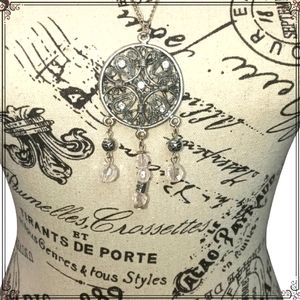Vintage Silver Tribal Dream Catcher Necklace
